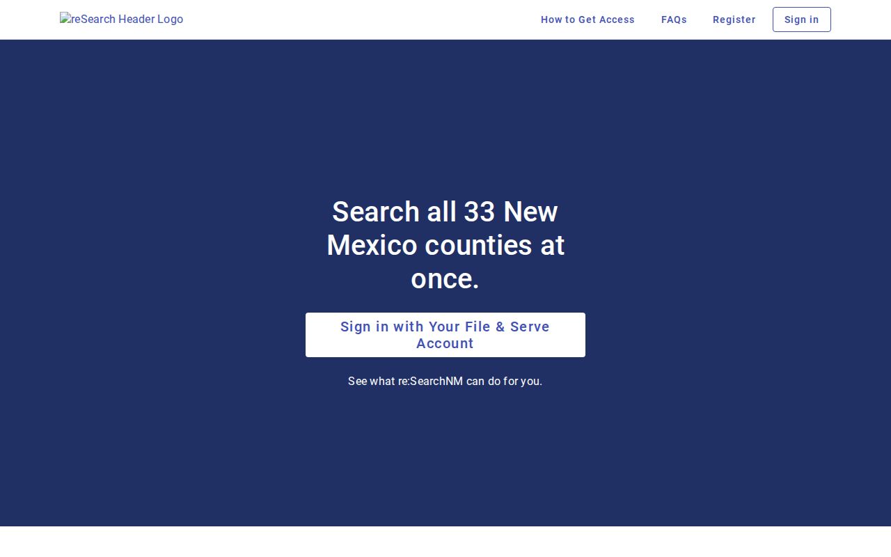 Lea County case search through registered re:SearchNM access