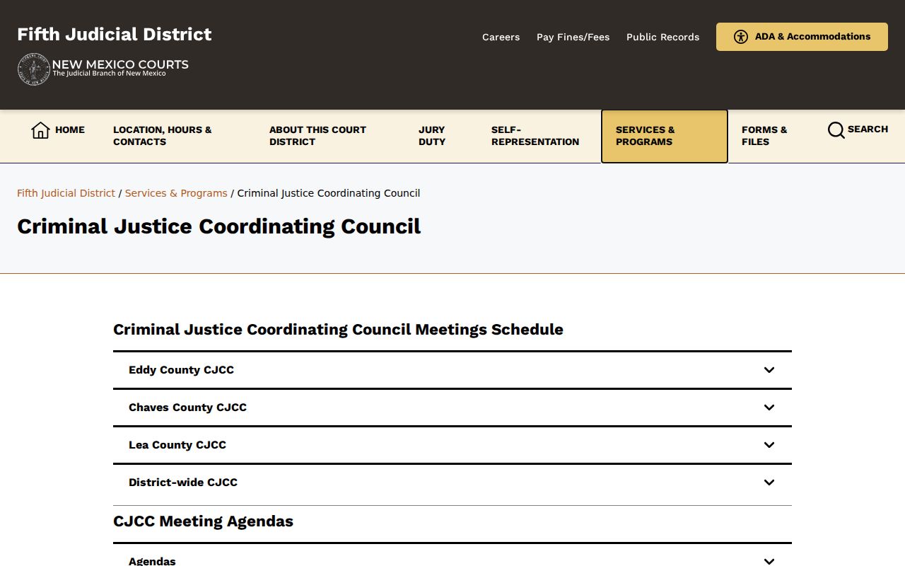 Lea County criminal court dockets and Fifth District criminal justice information