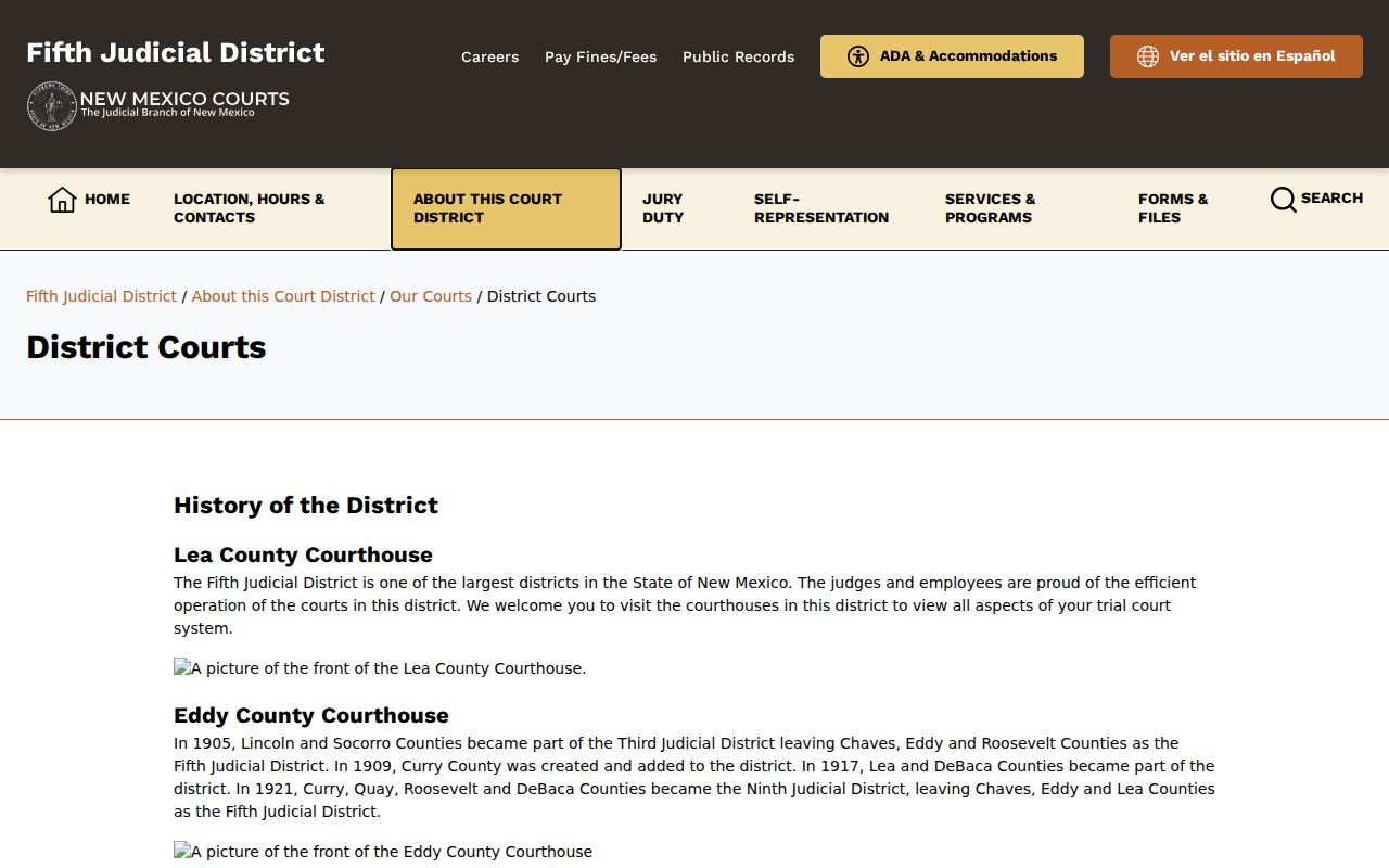 Lea County court docket district courthouse and hearing schedule context