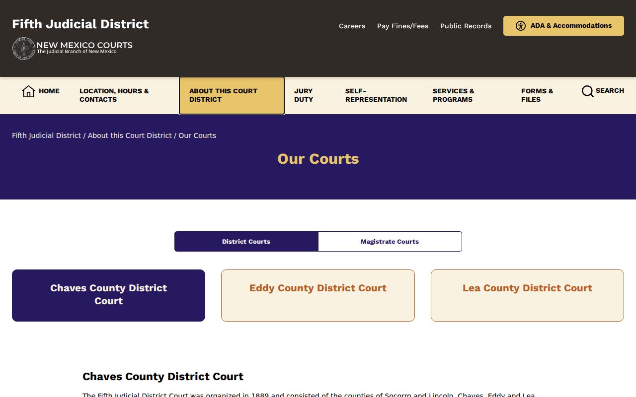 Lea County court docket routing and closed Jal Magistrate Court context