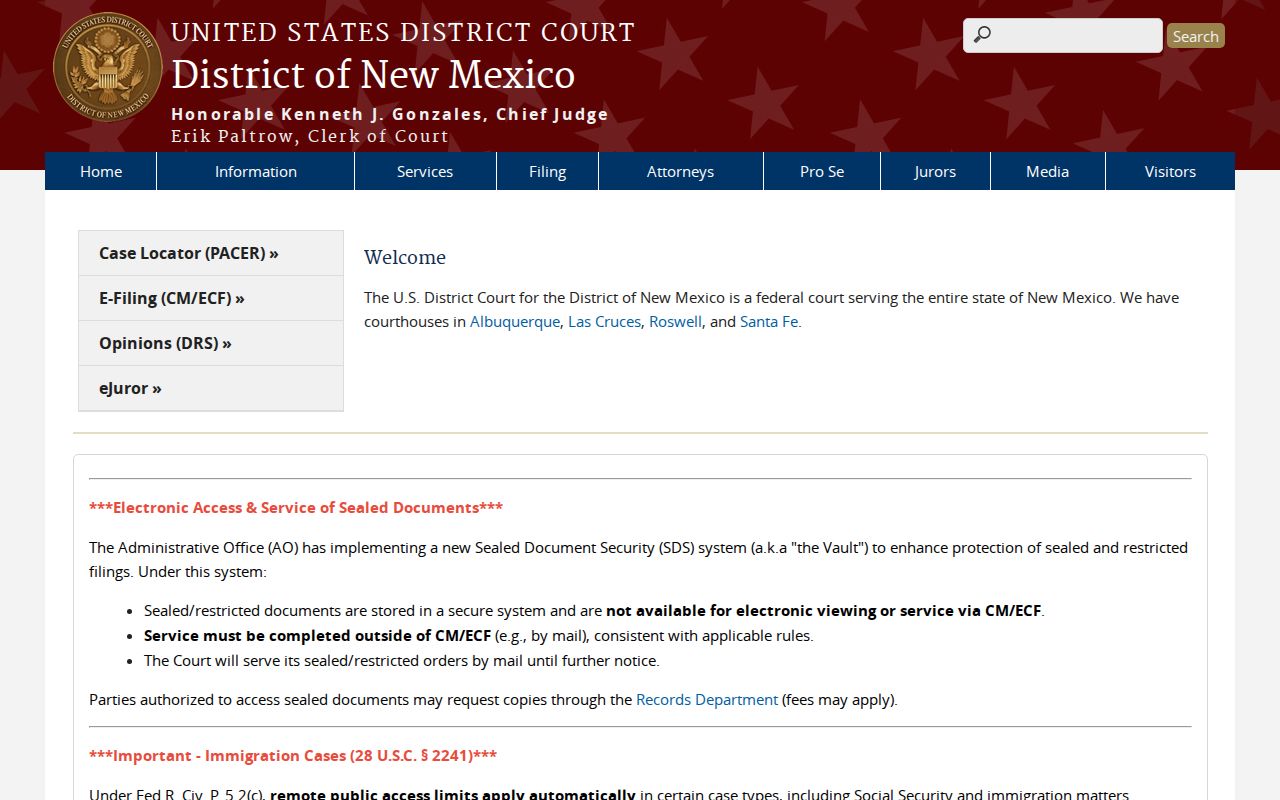 Lea County court docket users separating federal and state court records