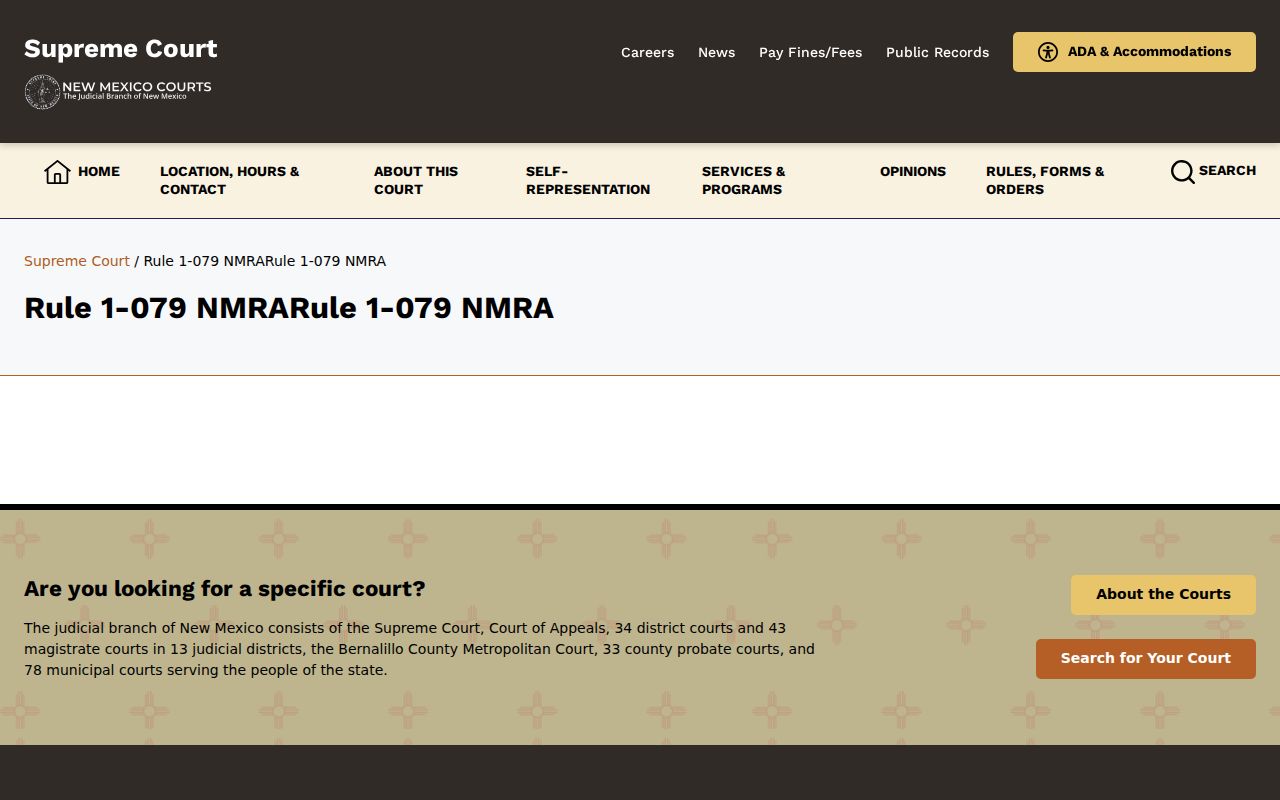 Jal court record access source for New Mexico Rule 1-079