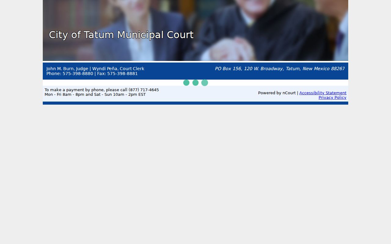 Tatum court record payment portal for Tatum Municipal Court